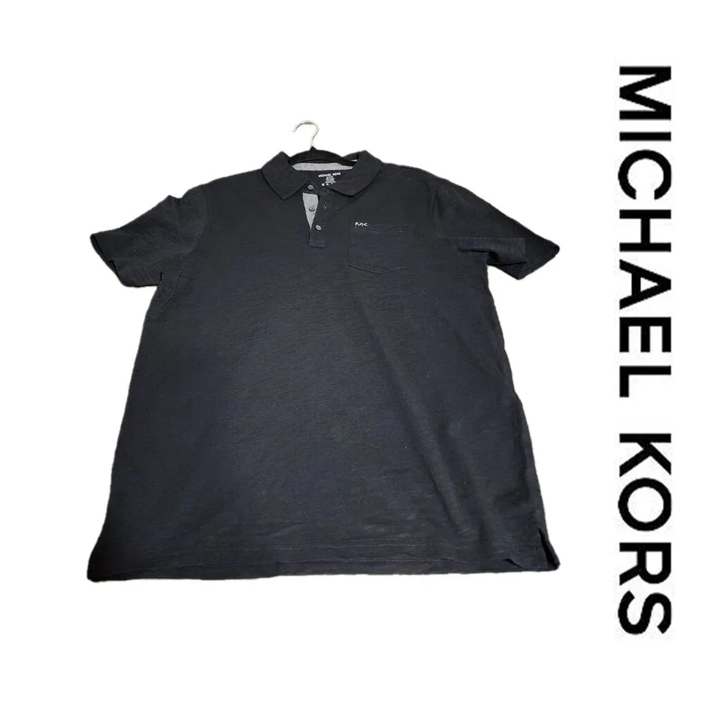 Michael Kors Men's Polo Pocketed with Embroidered Logo NWOT Black Med - Picture 1 of 7